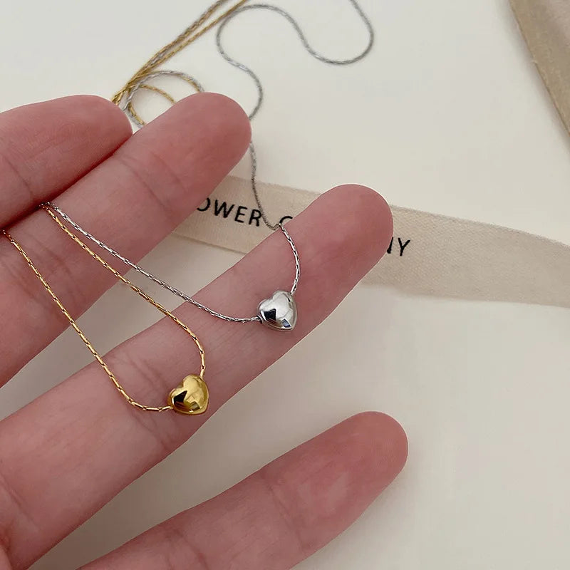 Minimalist Heart Necklace | Sleek Design-Gold-State of Style