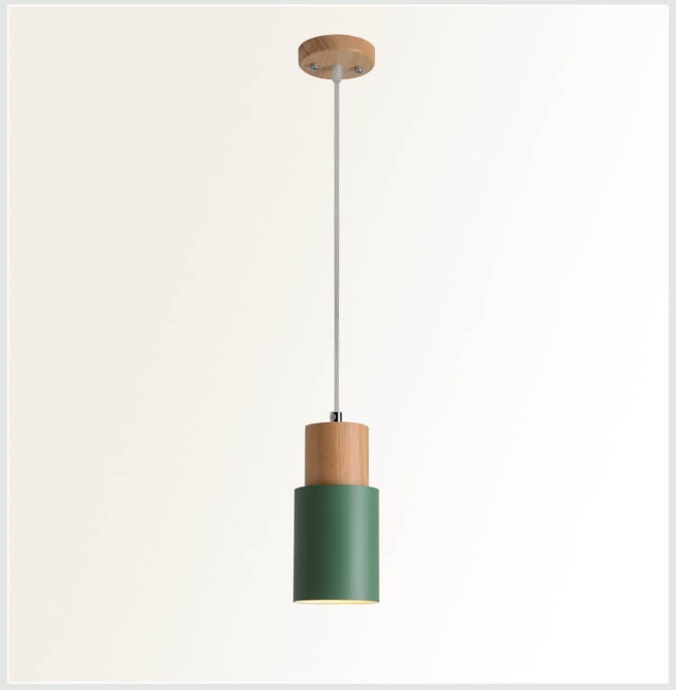 Minimalist LED Cylinder Pendant Light - NordicGlow-Green-State of Style
