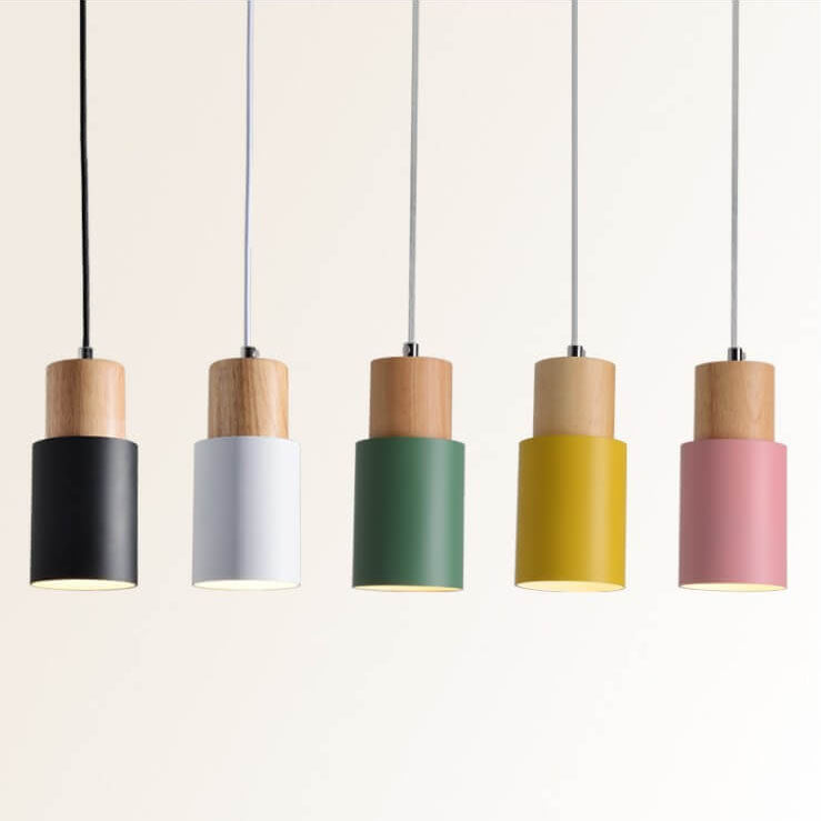 Minimalist LED Cylinder Pendant Light - NordicGlow-Pink-State of Style