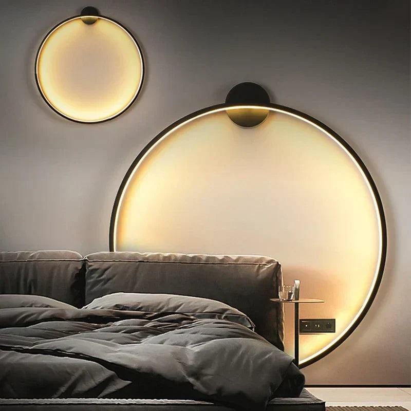 Minimalist Round Wall Lamp - Lars-30cm-Type A AC Input-Warm White-State of Style