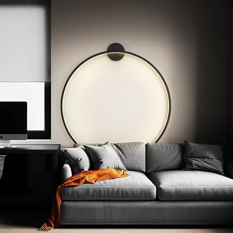 Minimalist Round Wall Lamp - Lars-30cm-Type A AC Input-Warm White-State of Style