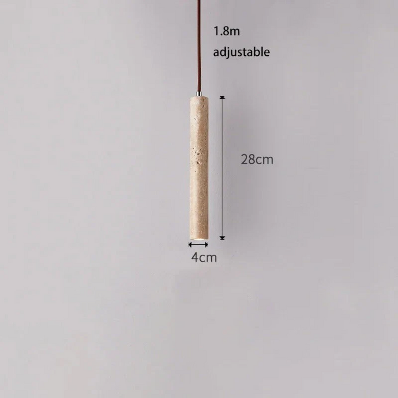 Minimalist Travertine Wabi-Sabi Style LED Chandelier - LumoLine-1 Head-State of Style