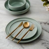 Minimalistic Cutlery for Modern Tables - PureSet-Matte Gold-Set for 4 people (20 pieces)-State of Style