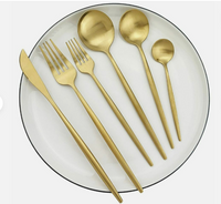 Minimalistic Cutlery for Modern Tables - PureSet-Matte Gold-Set for 4 people (20 pieces)-State of Style