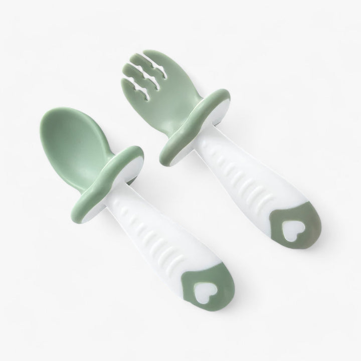 MiniMeal Silicone Cutlery Set for Little Ones-Green-State of Style