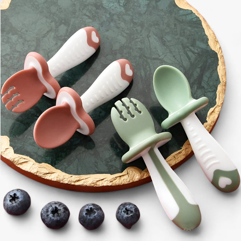 MiniMeal Silicone Cutlery Set for Little Ones-Green-State of Style
