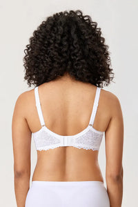 Minimiser Bra with Floral Lace in Plus Size-Red-12B-State of Style