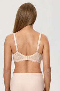 Minimiser Bra with Floral Lace in Plus Size-Red-12B-State of Style