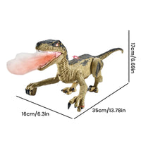 Mist-Spraying Interactive Dinosaur - RoboRex-Velociraptor 22cm - Blue-State of Style