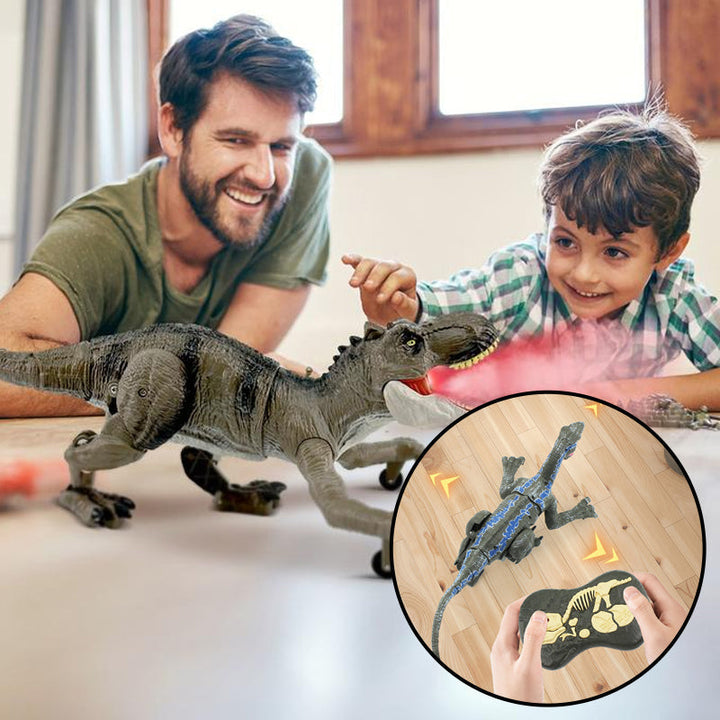Mist-Spraying Interactive Dinosaur - RoboRex-Velociraptor 22cm - Blue-State of Style