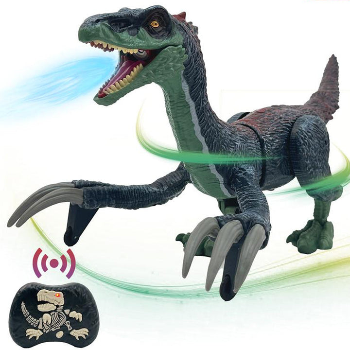 Mist-Spraying Interactive Dinosaur - RoboRex-Velociraptor 22cm - Blue-State of Style