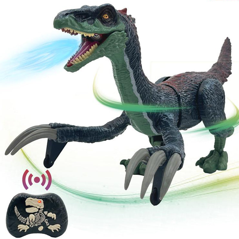 Mist-Spraying Interactive Dinosaur - RoboRex-Velociraptor 22cm - Blue-State of Style