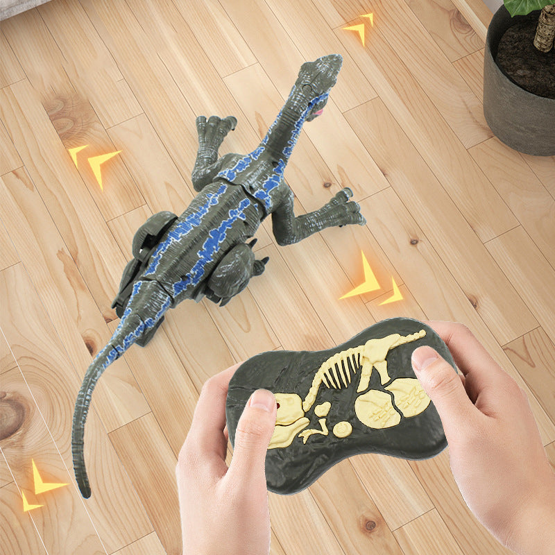 Mist-Spraying Interactive Dinosaur - RoboRex-Velociraptor 22cm - Blue-State of Style