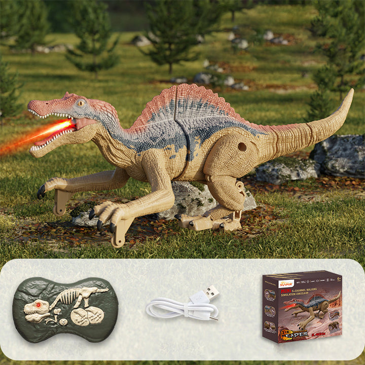Mist-Spraying Interactive Dinosaur - RoboRex-Velociraptor 22cm - Brown-State of Style