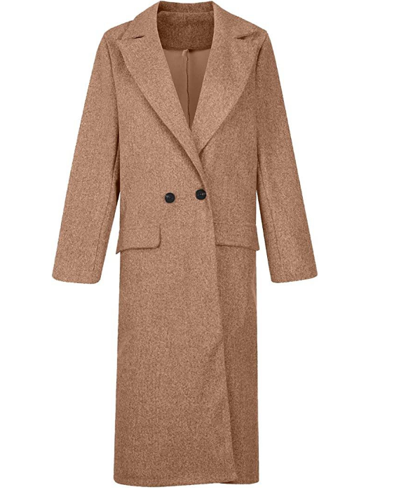 Long women's coat with button placket – Helena