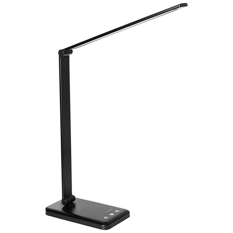 Modern Adjustable LED Desk Lamp with USB Charging Port - BrightEase-Black-State of Style