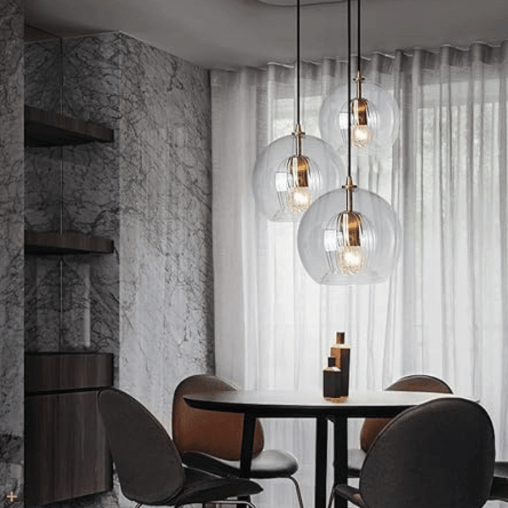 Modern Aluminium-Glass Pendant Light - LumaLite-Transparent-Neutral White-State of Style