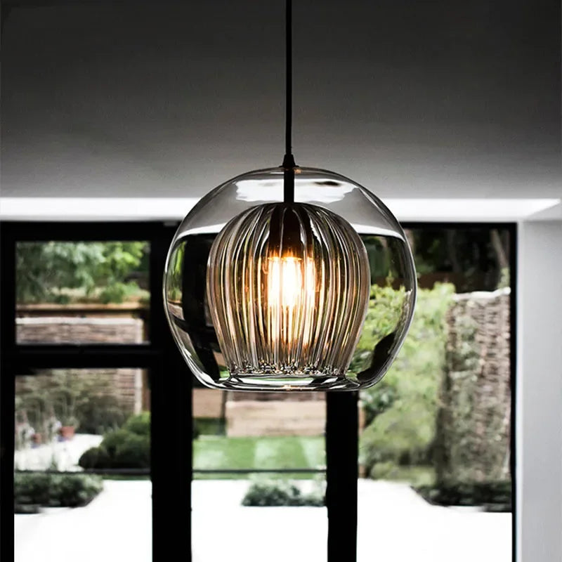 Modern Aluminium-Glass Pendant Light - LumaLite-Transparent-Neutral White-State of Style
