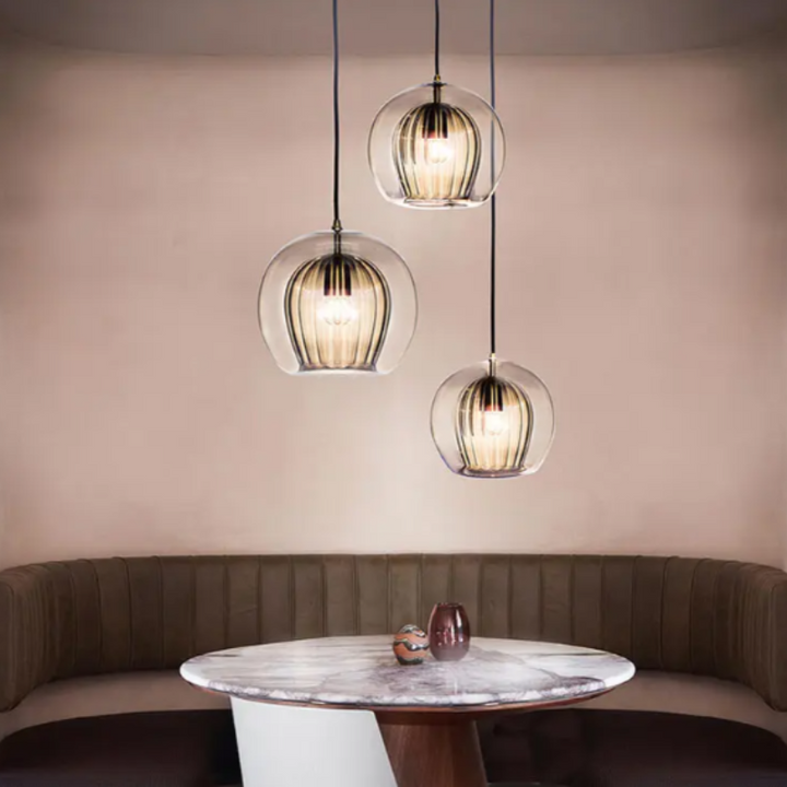 Modern Aluminium-Glass Pendant Light - LumaLite-Transparent-Neutral White-State of Style