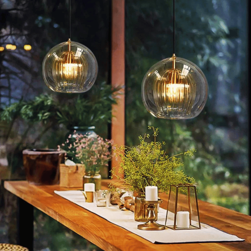 Modern Aluminium-Glass Pendant Light - LumaLite-Transparent-Neutral White-State of Style