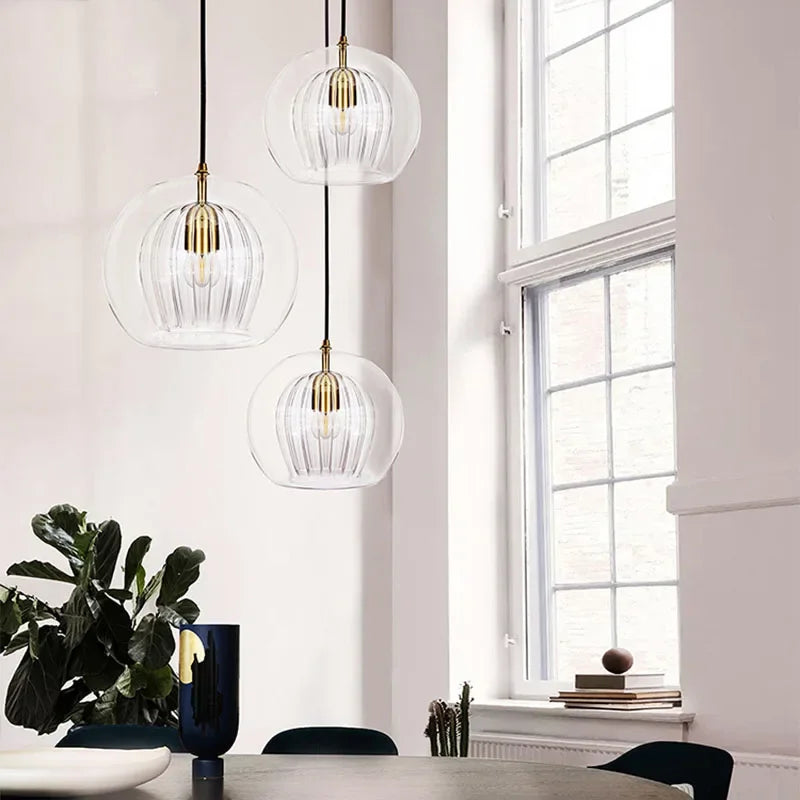 Modern Aluminium-Glass Pendant Light - LumaLite-Transparent-Neutral White-State of Style