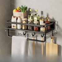 Modern Black Kitchen Rack - MetroRack-30 cm with Holder-State of Style