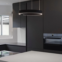 Modern Circle LED Pendant Light - HaloRing-Black-3 Colours-40 cm-State of Style
