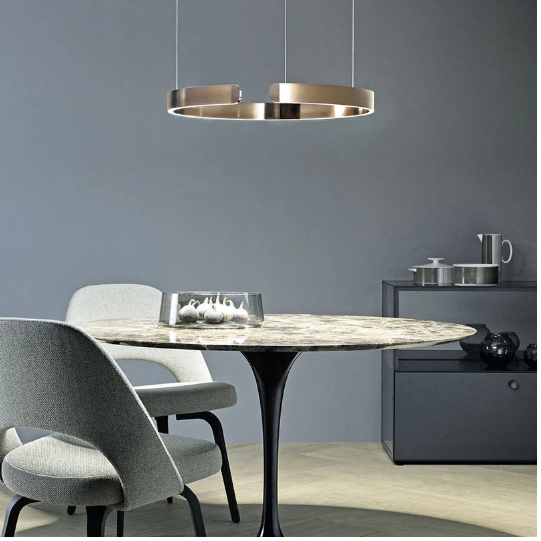Modern Circle LED Pendant Light - HaloRing-Gold-3 Colours-40 cm-State of Style