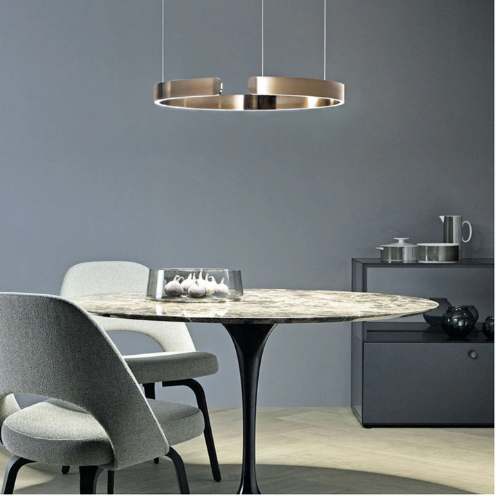 Modern Circle LED Pendant Light - HaloRing-Gold-3 Colours-40 cm-State of Style