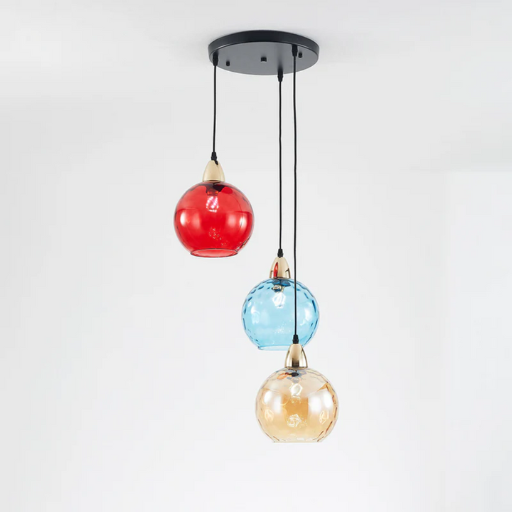 Modern Cluster Pendant Light with 3 Lamps - Cascade-Pink-Round-State of Style