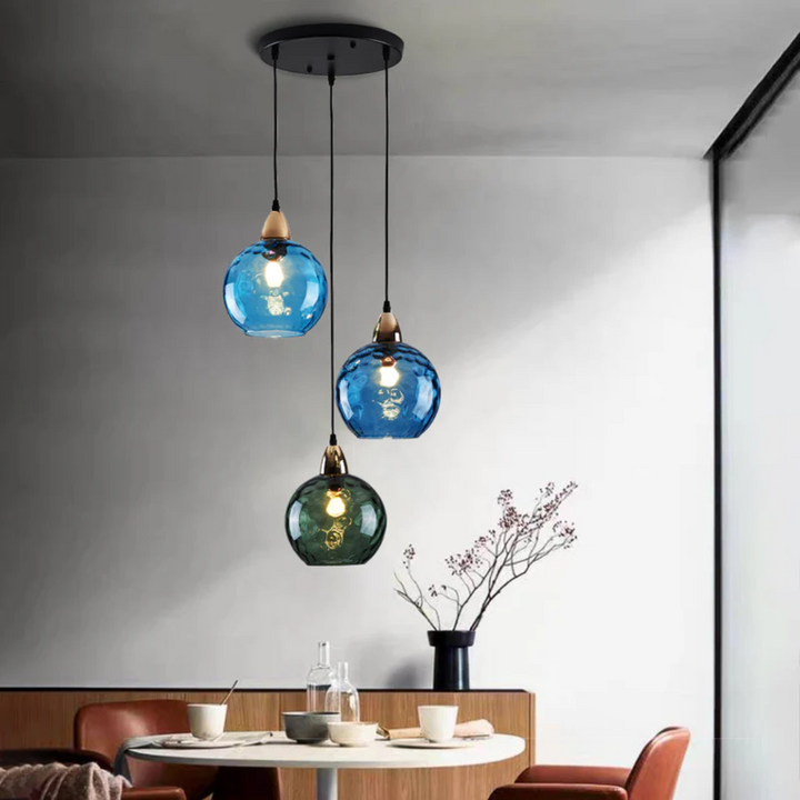 Modern Cluster Pendant Light with 3 Lamps - Cascade-Pink-Round-State of Style