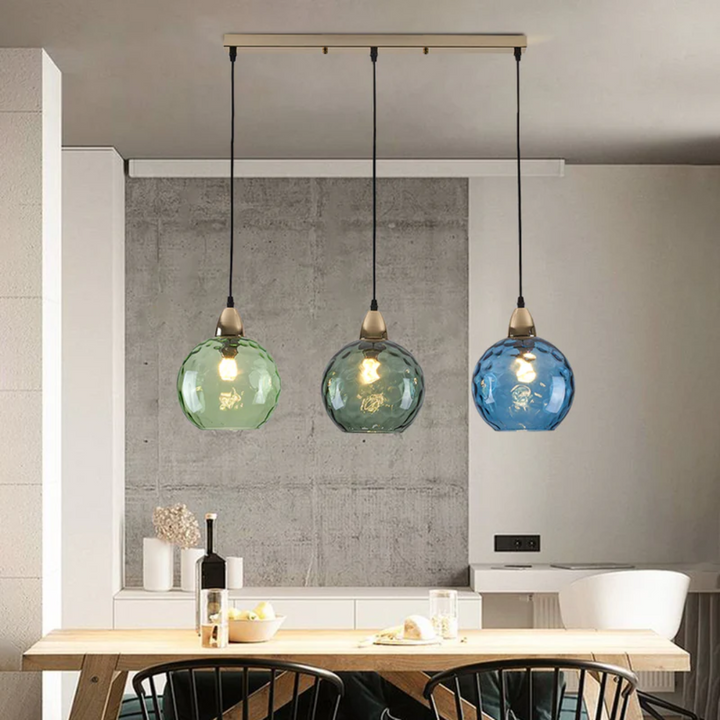 Modern Cluster Pendant Light with 3 Lamps - Cascade-Pink-Round-State of Style