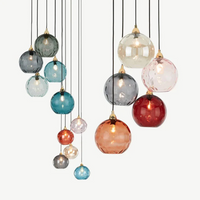 Modern Cluster Pendant Light with 3 Lamps - Cascade-Pink-Round-State of Style