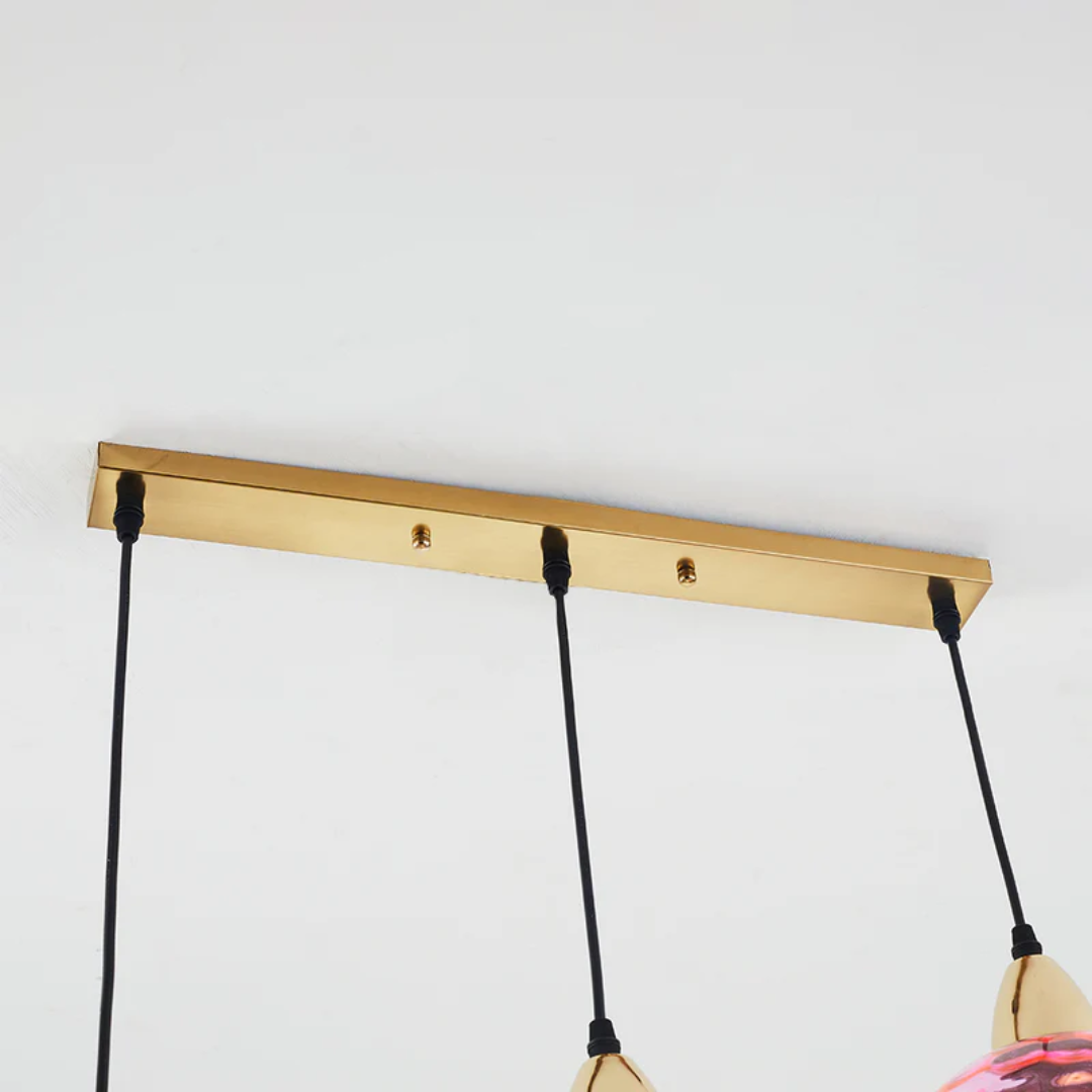 Modern Cluster Pendant Light with 3 Lamps - Cascade-Pink-Round-State of Style