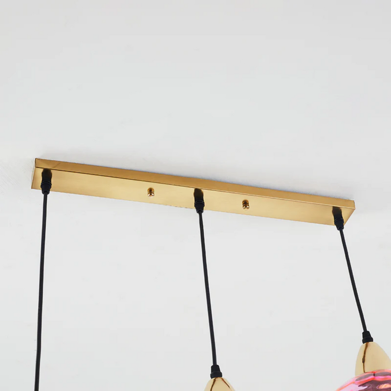 Modern Cluster Pendant Light with 3 Lamps - Cascade-Pink-Round-State of Style