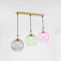 Modern Cluster Pendant Light with 3 Lamps - Cascade-Pink-Round-State of Style