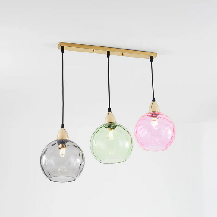 Modern Cluster Pendant Light with 3 Lamps - Cascade-Pink-Round-State of Style