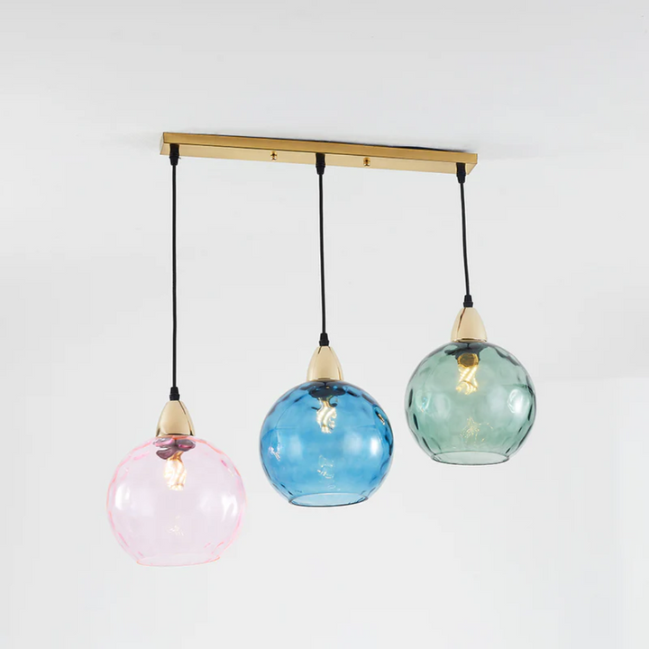 Modern Cluster Pendant Light with 3 Lamps - Cascade-Pink-Round-State of Style
