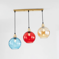 Modern Cluster Pendant Light with 3 Lamps - Cascade-Pink-Round-State of Style