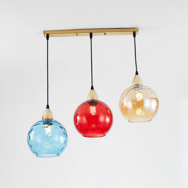 Modern Cluster Pendant Light with 3 Lamps - Cascade-Pink-Round-State of Style