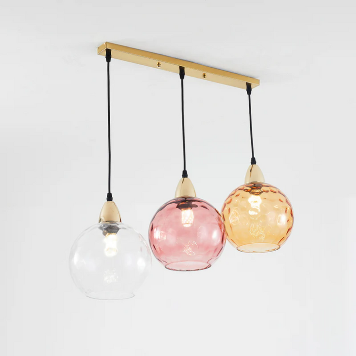 Modern Cluster Pendant Light with 3 Lamps - Cascade-Pink-Round-State of Style