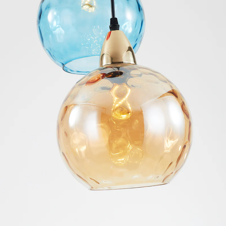 Modern Cluster Pendant Light with 3 Lamps - Cascade-Pink-Round-State of Style