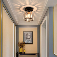 Modern Crystal Ceiling Lamp - CrystalGlow-Black-Square-State of Style