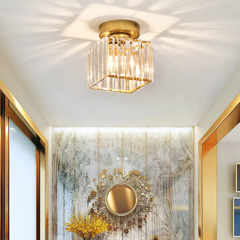 Modern Crystal Ceiling Lamp - CrystalGlow-Black-Square-State of Style