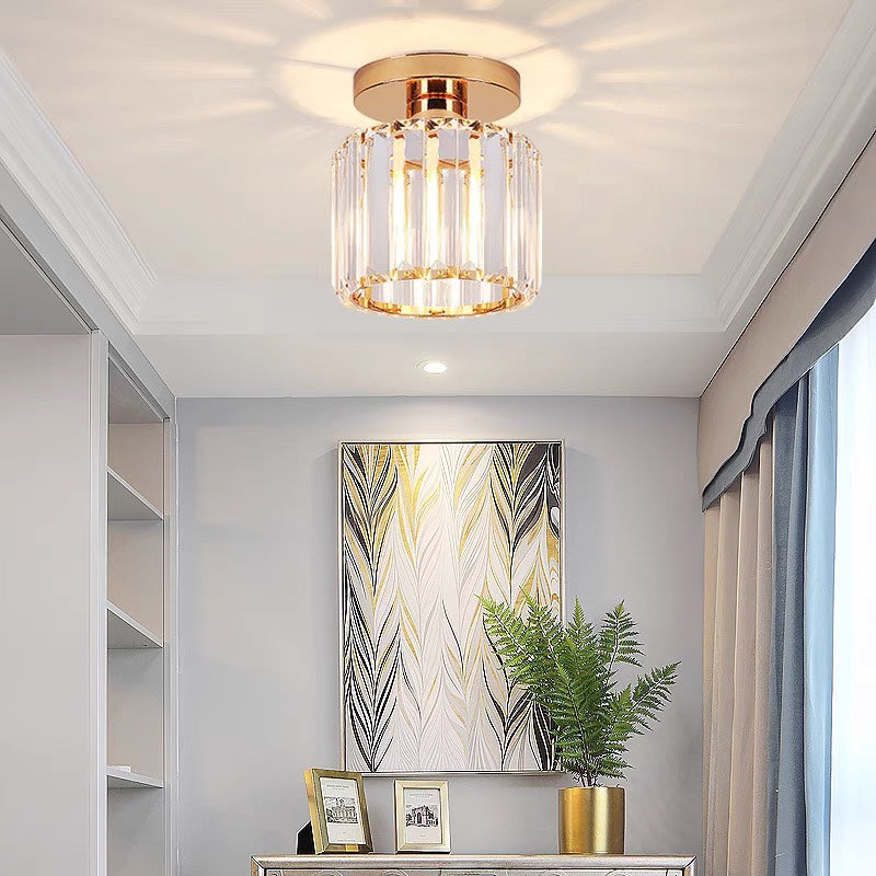 Modern Crystal Ceiling Lamp - CrystalGlow-Black-Square-State of Style