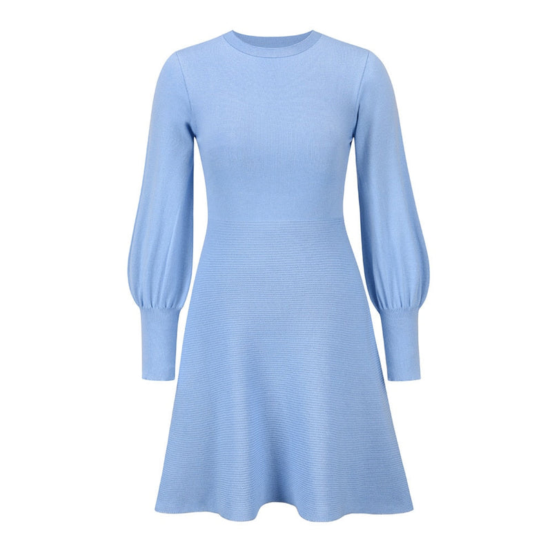 Modern Dress With Balloon Sleeves | Elegant & Stylish-Light Blue-S-State of Style