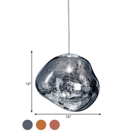 Modern Glass Ceiling Light - LunaLux-20 cm-Silver-State of Style