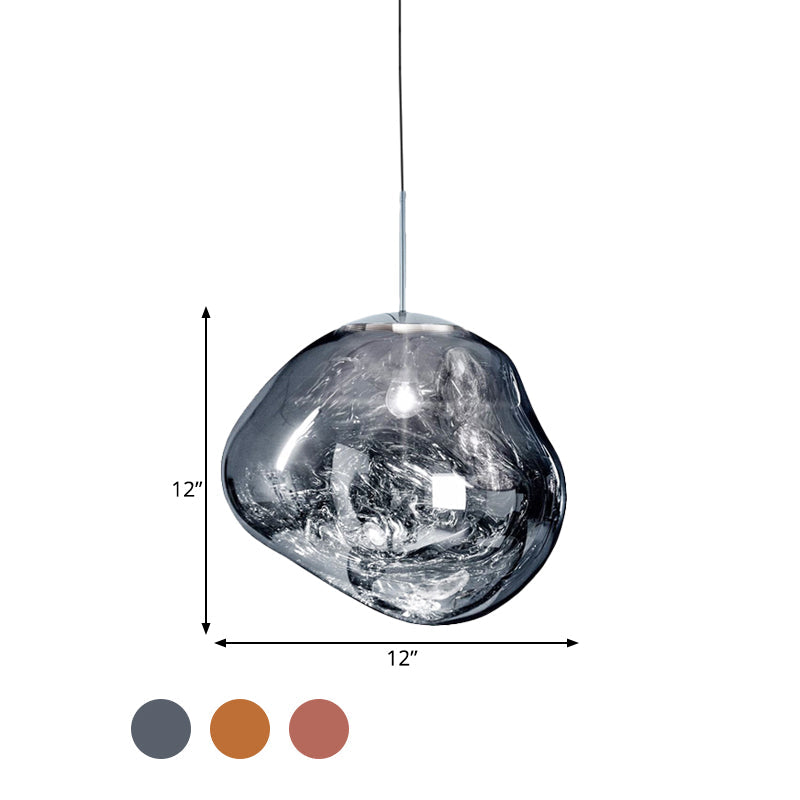 Modern Glass Ceiling Light - LunaLux-20 cm-Silver-State of Style