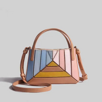 Modern Handbag with Geometric Design - GeoChic-Blue-State of Style