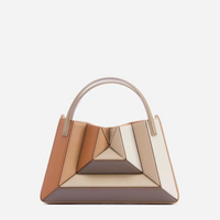 Modern Handbag with Geometric Design - GeoChic-Brown-State of Style